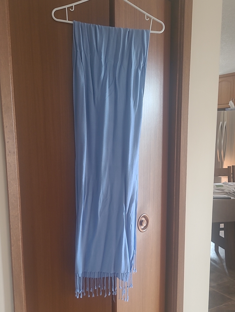 Pashmina Light Blue Fringed Wrap Scarf